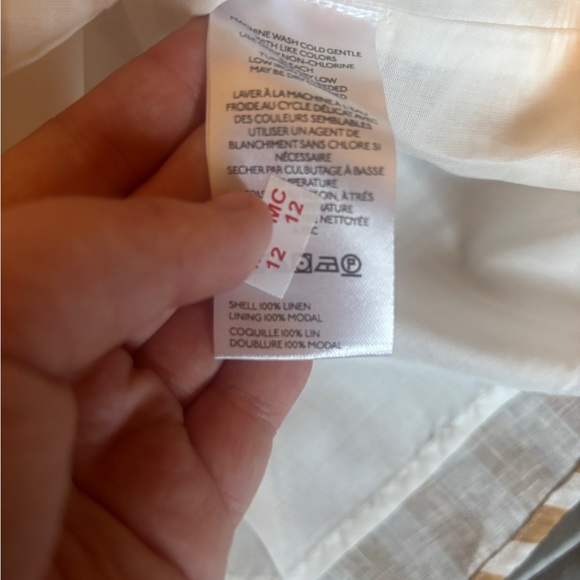 NWT ✨ Maeve Strapless Linen Structured Striped Top - Picture 7 of 10